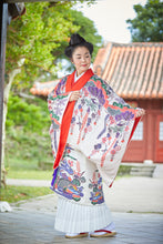 Load image into Gallery viewer, BLANC JUJU㉒Ryukyu dance costume, Uchikake, weeping cherry tree partten