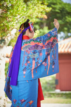 Load image into Gallery viewer, BLANC JUJU㉒Ryukyu dance costume, Uchikake, weeping cherry tree partten