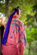 Load image into Gallery viewer, BLANC JUJU㉒Ryukyu dance costume, Uchikake, weeping cherry tree partten