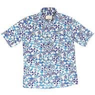 DOSEA Men's②20-mk-02 Line flower pattern Horizontal color Kariyushi wear