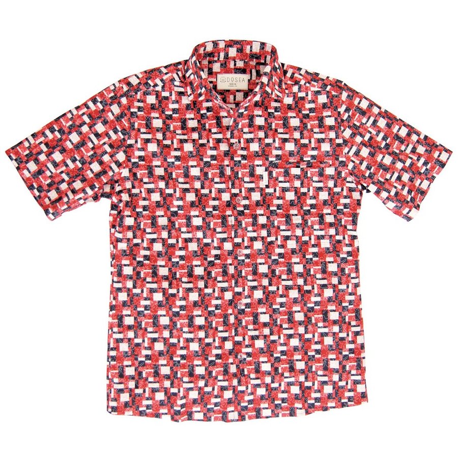 DOSEA Men's③20-mk-03 Sea star pattern Horizontal color Okinawa Kariyushi Sportswear