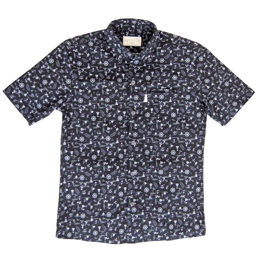 DOSEA Men's④20-mk-04 Summer memory pattern button-down Okinawa Kariyushi Sportswear